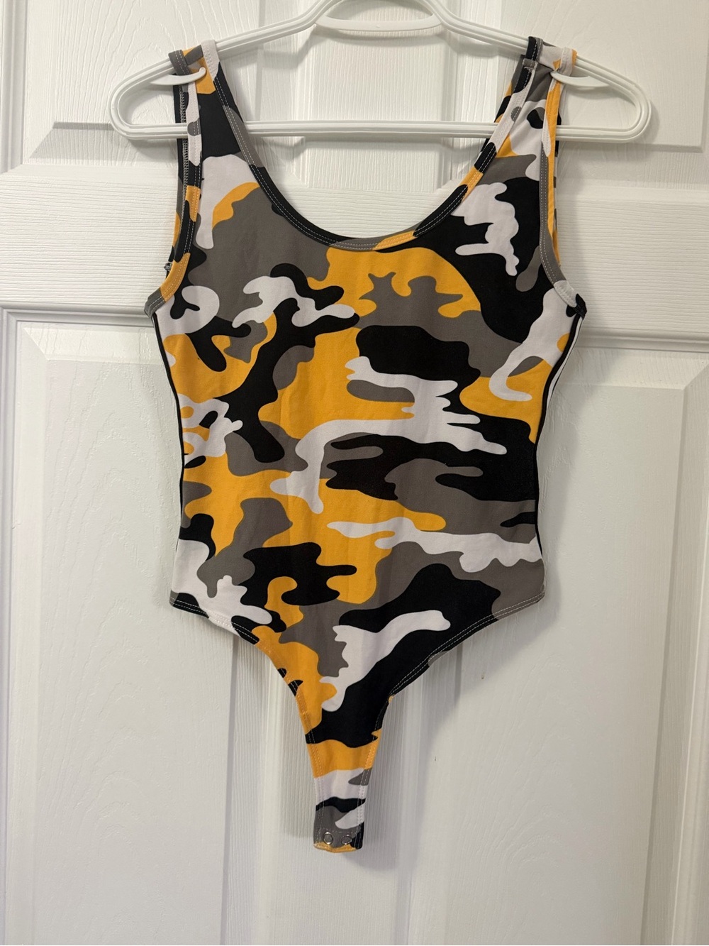 Yellow Camouflage One-Piece Bodysuit